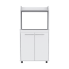 Rockford Kitchen Cart, Open Shelf, Double Door Cabinet, Two Interior Shelves