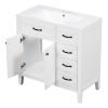 36' Bathroom Vanity with Sink Combo;  White Bathroom Cabinet with Drawers;  Solid Frame and MDF Board