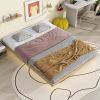 Queen Size Floating Bed with LED Lights Underneath,Modern Queen Size Low Profile Platform Bed with LED Lights,Natural