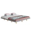 King Size Floating Bed with LED Lights Underneath,Modern King Size Low Profile Platform Bed with LED Lights,Grey