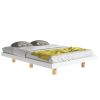 Full Size Floating Bed with LED Lights Underneath,Modern Full Size Low Profile Platform Bed with LED Lights,White