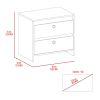Marion 2-Drawer Nightstand White and Dark Brown