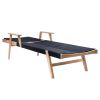 Patio Sunlounger, Sunbed for Backyard Poolside Porch Balcony Lawn, Acacia Wood and Rope