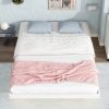 Full Size Floating Bed with LED Lights Underneath,Modern Full Size Low Profile Platform Bed with LED Lights,White