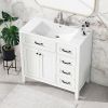 36' Bathroom Vanity with Sink Combo;  White Bathroom Cabinet with Drawers;  Solid Frame and MDF Board