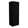 Deering 3 Piece Bedroom Set, London Armoire + Egeo Nightstand + Egeo Nightstand, Black / Pine
