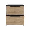 Deering 3 Piece Bedroom Set, London Armoire + Egeo Nightstand + Egeo Nightstand, Black / Pine