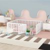 Full Size Wood Daybed Frame with Fence