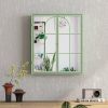 23.62 "Vintage Two Door Wall Cabinet with Mirror, Three-level Entrance Storage Space for Living Room, Bathroom, Dining Room