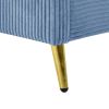 Queen Size Corduroy Platform Bed with Metal Legs
