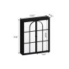 23.62 "Vintage Two Door Wall Cabinet with Mirror, Three-level Entrance Storage Space for Living Room, Bathroom, Dining Room