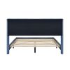 Queen Size Corduroy Platform Bed with Metal Legs