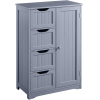 4 Drawer Bathroom Cabinet Storage Cupboard 3 Shelves Free Standing White