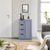 4 Drawer Bathroom Cabinet Storage Cupboard 3 Shelves Free Standing White