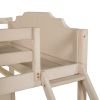 Full Over Twin & Twin Bunk Bed;  Velvet Triple Bunk Bed with Drawers and Guardrails