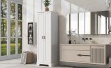Storage Cabinet with Two Doors for Bathroom, Office, Adjustable Shelf, MDF Board