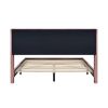 Queen Size Corduroy Platform Bed with Metal Legs