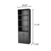 Traditional 5 Shelf Bookcase with Doors