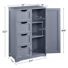 4 Drawer Bathroom Cabinet Storage Cupboard 3 Shelves Free Standing White