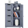 4 Drawer Bathroom Cabinet Storage Cupboard 3 Shelves Free Standing White