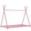 Metal Twin Size House Platform Bed with Triangle Structure