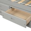 Twin Size Platform Storage Bed Solid Wood Bed with 6 Drawers