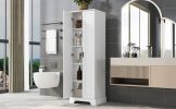 Storage Cabinet with Two Doors for Bathroom, Office, Adjustable Shelf, MDF Board